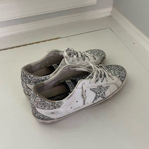Golden goose superstar glitter sneakers